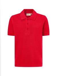 Rotes Kinder Poloshirt aus Bio-Baumwolle mit Kragen – ideal für Schule und Kita